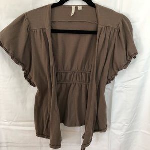 Olive short sleeve cardigan